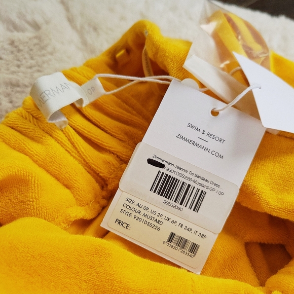 Zimmermann Jeannine Terry Cloth Resort Bow Tie Front Midi Dress - Picture 6 of 15